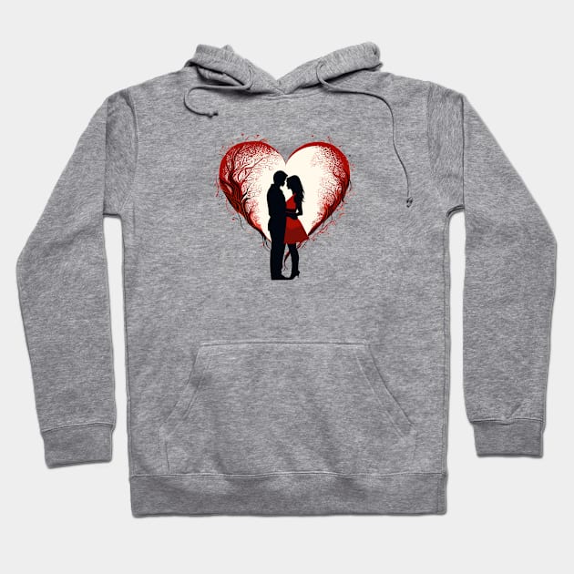 Forever Carried by the Red - Romantic Valentines Day Hoodie by Orento